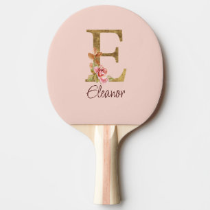 Individuelle Name Letter E Goldene Forelle Rose Ro Tischtennis Schläger