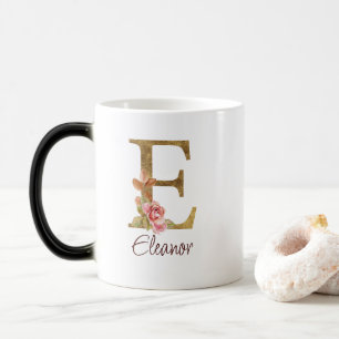Individuelle Name Letter E Goldene Forelle Rose Ro Verwandlungstasse