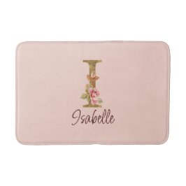 Individuelle Name Letter I Gold Foil Roses Rosa Ro Badematte