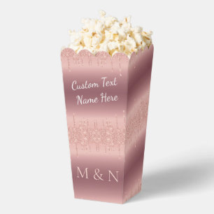 Individuelle Name Letter Wedding Rose Gold Popcorn Geschenkschachtel