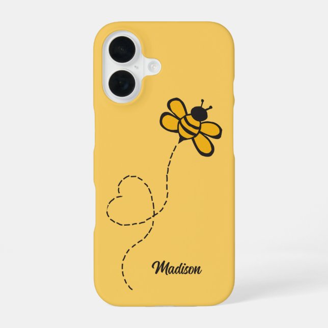 Individuelle Name Liebe Bee iPhone 16 Hülle (Rückseite)