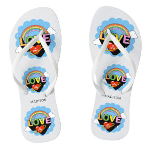 Individuelle Name "Liebe ist Liebe" Flip Flops