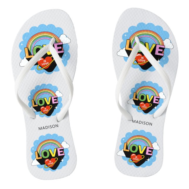Individuelle Name "Liebe ist Liebe" Flip Flops (Fußbett)