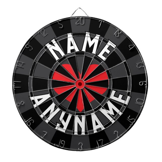 Individuelle Name Liebe JEDER NAME Black Charcoal  Dartscheibe (vorne)