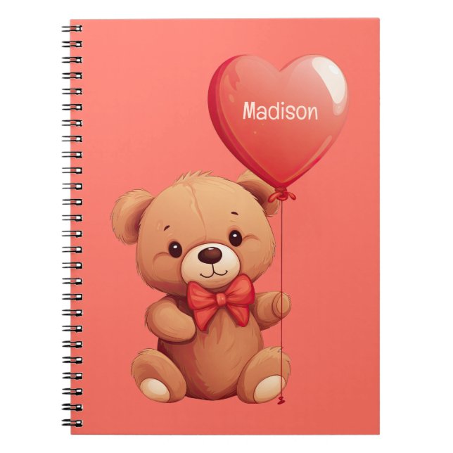 Individuelle Name Liebe Teddy Notizblock (Vorderseite)