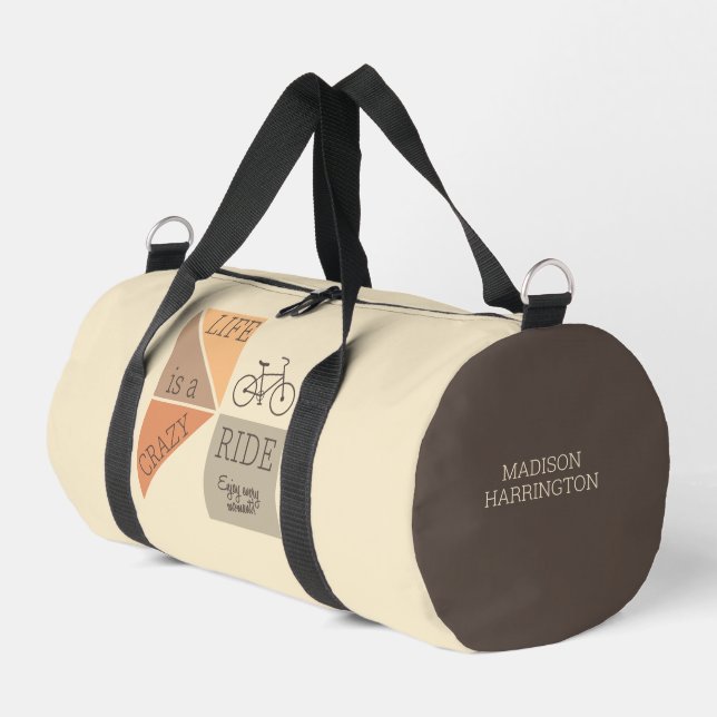 Individuelle Name Life ist eine verrückte Reise Duffle Bag (Linke Seite)