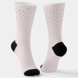 Individuelle Name Light Pastel Pink Gray Polka Dot Socken