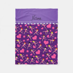 Individuelle Name lila Girl Gymnasten Herzstars Fleecedecke