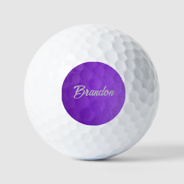 Individuelle Name lila Ledergolfbälle Golfball (Vorderseite)