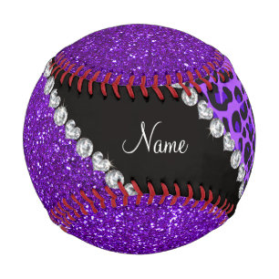 Individuelle Name lila Leopard Indigo lila Glitzer Baseball