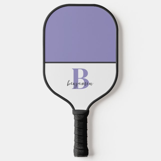 Individuelle Name Lila Monogramm Pickleball-Paddel Pickleball Schläger (Vorderseite)