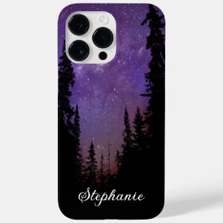 Individuelle Name Lila Night Sky Forest Milky Way  Case-Mate iPhone 14 Pro Max Hülle