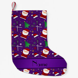 Individuelle Name lila Weihnachtsmuster Kleiner Weihnachtsstrumpf