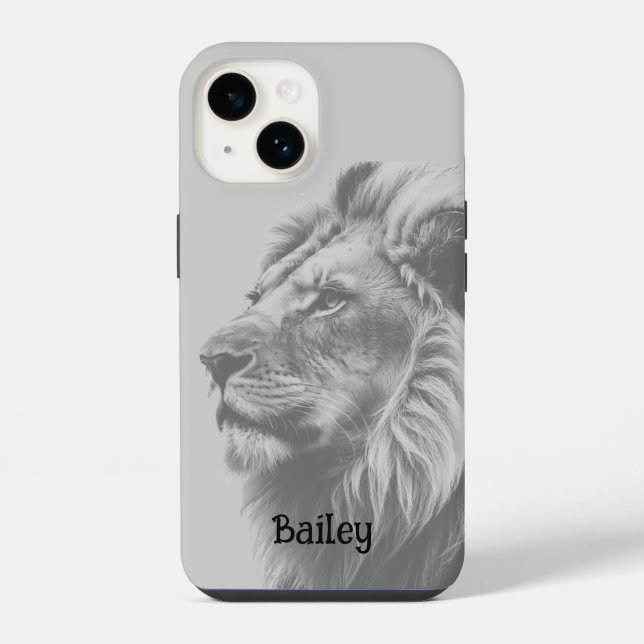 Individuelle Name Lion Animal iPhone Hülle (Rückseite)