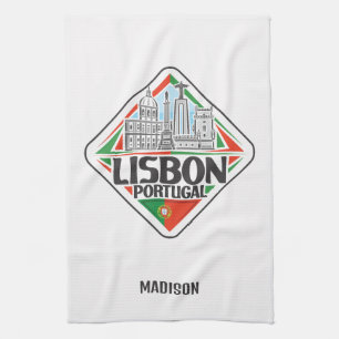 Individuelle Name Lissabon Portugal Geschirrtuch
