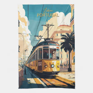 Individuelle Name Lissabon Portugal Geschirrtuch