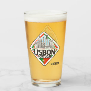 Individuelle Name Lissabon Portugal Glas