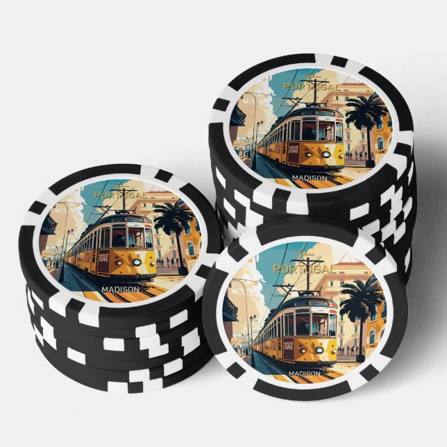 Individuelle Name Lissabon Portugal Pokerchips (Stapel)