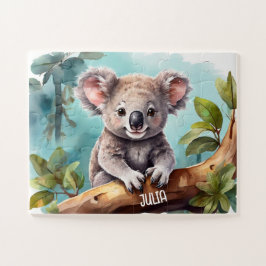 Individuelle Name Little Koala Bear Wasserfarbe Puzzle