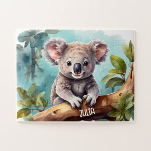 Individuelle Name Little Koala Bear Wasserfarbe Puzzle