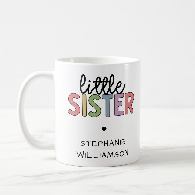 Individuelle Name Little Sister Niedlich Personali Kaffeetasse (Links)