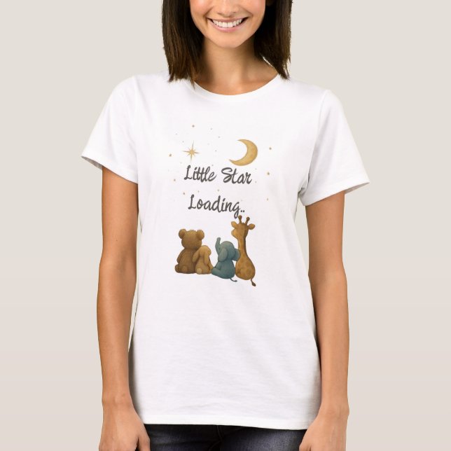 Individuelle Name "Little Star Loading" Mama zu se T-Shirt (Vorderseite)