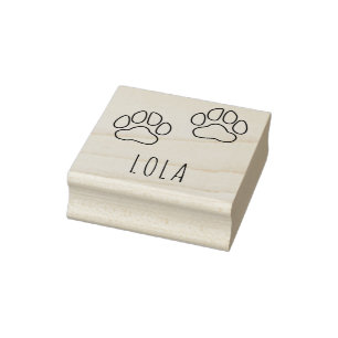 Individuelle Name Lola Paw Print Kontur Briefmarke Gummistempel