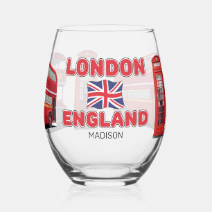 Individuelle Name London England Weinglas Ohne Stiel