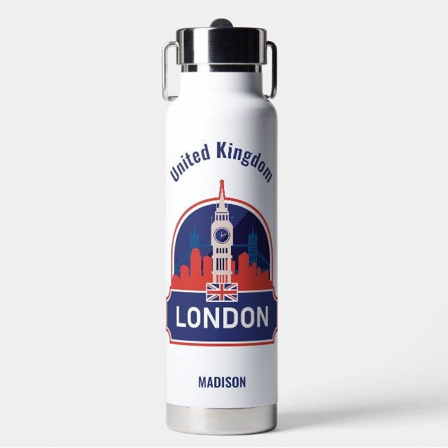 Individuelle Name London Trinkflasche (Vorderseite)