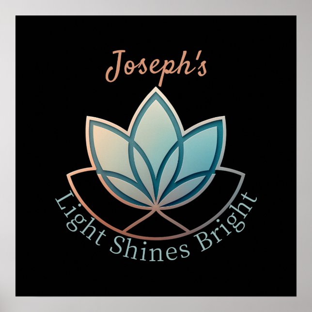 Individuelle Name Lotus - [NAME] Lichtschübe hell Poster (Vorne)