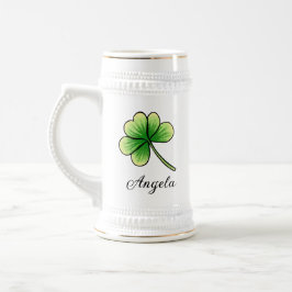 Individuelle Name Lucky Clover St. Patrick's Day Bierglas