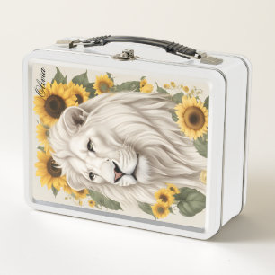Individuelle Name Lunch Box, Sonnenblumen Magische Metall Brotdose