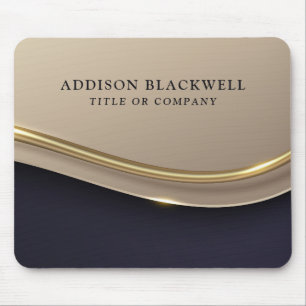 Individuelle Name Luxury Dark Blue Gold Mousepad