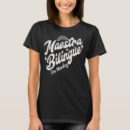 Individuelle Name Maestra Bilingüe Spanischer Lehr T-Shirt