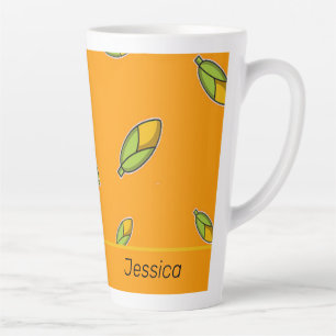 Individuelle Name-Mais auf Orange Milchtasse