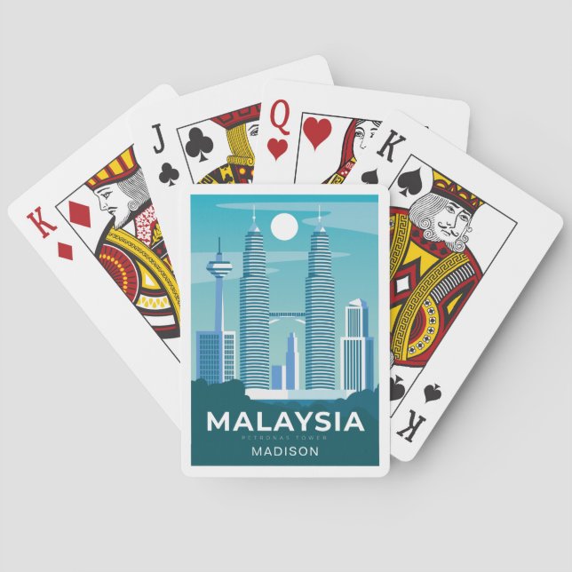 Individuelle Name MALAYSIA Spielkarten (Rückseite)