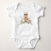 Individuelle Name Mama und Baby Raccoon Baby Bodys