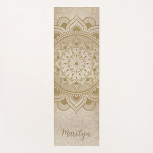 Individuelle Name Mandala Om Gold Glitzer Übung Yogamatte