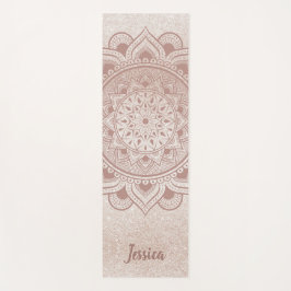 Individuelle Name Mandala Om Rose Gold Glitzer Übu Yogamatte