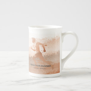 Individuelle Name Marathon Runner-Geschenk Prozellantasse