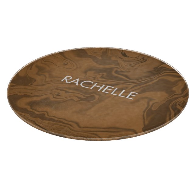 Individuelle Name Marmor braune Textur Schneidebrett (Ecke)