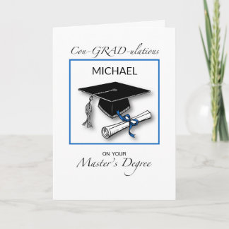 Individuelle Name Master's Degree Man Abschluss Bl Karte