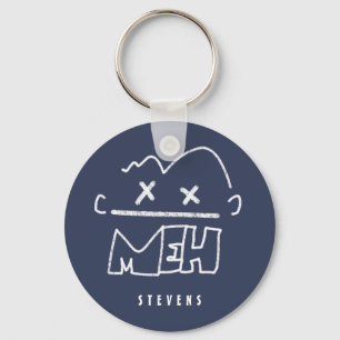 Individuelle Name Meh Funny Face Emoji Schlüsselanhänger