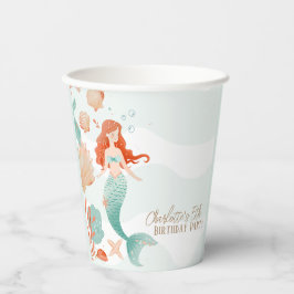 Individuelle Name Mermaid Bash Birthday Party Pape Pappbecher