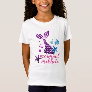 Individuelle Name Mermaid Unicorn Persönlich bemal T-Shirt