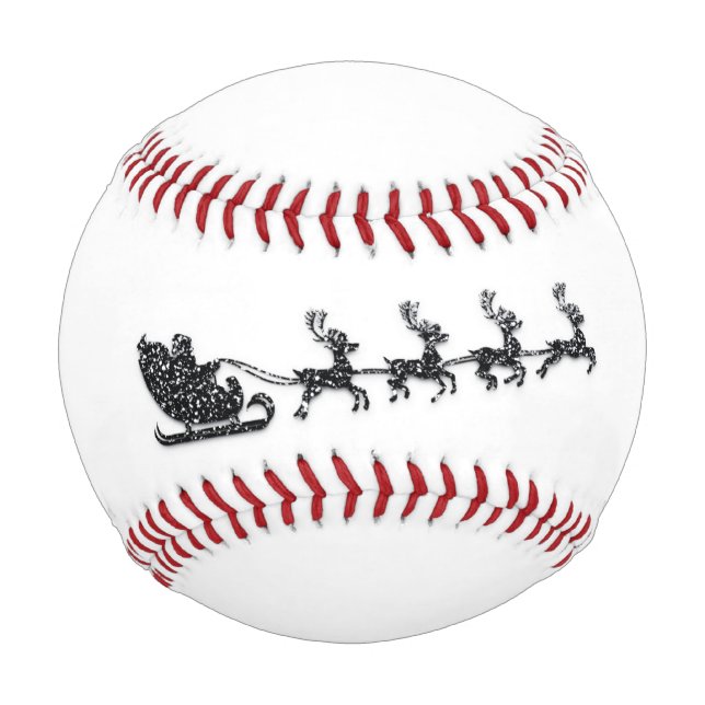 Individuelle Name Merry Christmas Santa Reindeer Baseball (Vorderseite)
