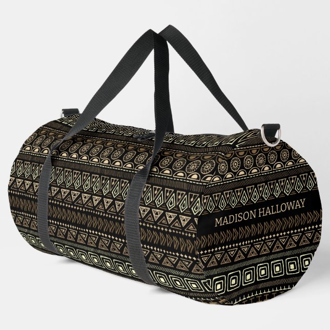 Individuelle Name mexikanisch / Aztekenmuster Duffle Bag (Linke Ecke)