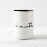 Individuelle Name Minimalistisch Elegante Script T Zweifarbige Tasse<br><div class="desc">Individuelle Name Minimalistisch Elegante Script Typografie Zwei-Tone-Kaffee-Tasse</div>