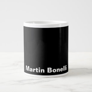 Individuelle Name Minimalistisch Modernes Schwarz- Jumbo-Tasse