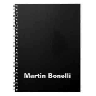 Individuelle Name Minimalistisch Modernes Schwarz- Notizblock